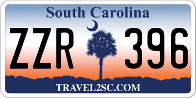 SC license plate ZZR396