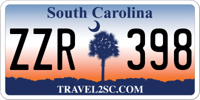SC license plate ZZR398
