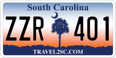 SC license plate ZZR401
