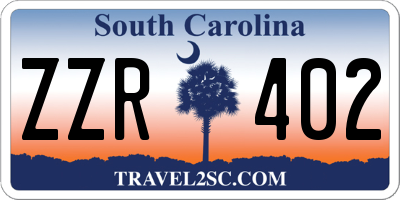 SC license plate ZZR402