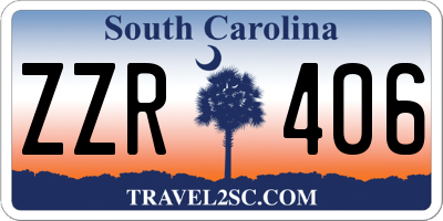 SC license plate ZZR406