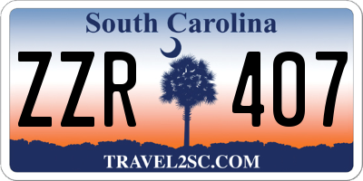 SC license plate ZZR407