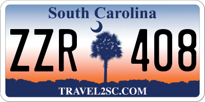 SC license plate ZZR408