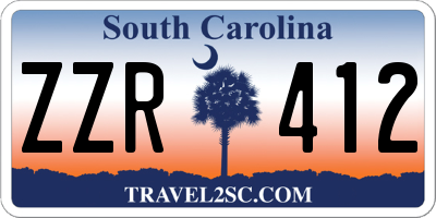 SC license plate ZZR412