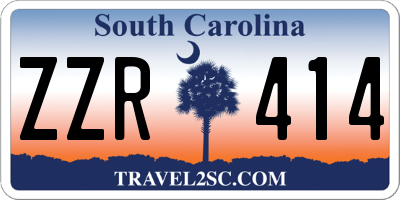 SC license plate ZZR414