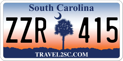SC license plate ZZR415