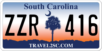 SC license plate ZZR416