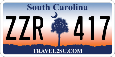SC license plate ZZR417