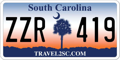 SC license plate ZZR419
