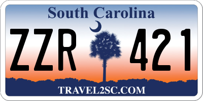 SC license plate ZZR421