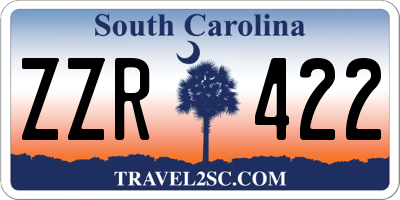 SC license plate ZZR422