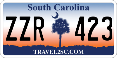 SC license plate ZZR423