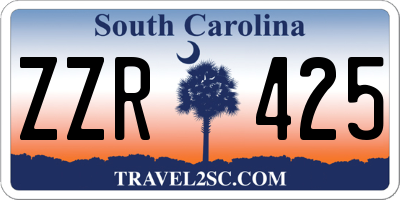 SC license plate ZZR425