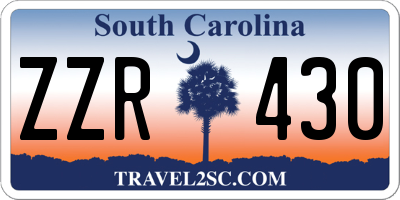 SC license plate ZZR430