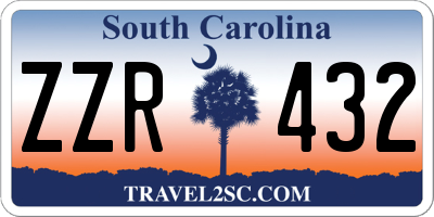 SC license plate ZZR432