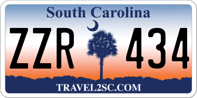 SC license plate ZZR434