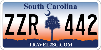 SC license plate ZZR442