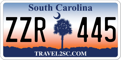 SC license plate ZZR445