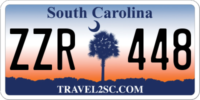 SC license plate ZZR448