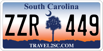 SC license plate ZZR449