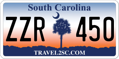 SC license plate ZZR450