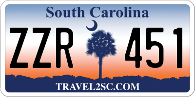 SC license plate ZZR451