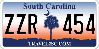 SC license plate ZZR454