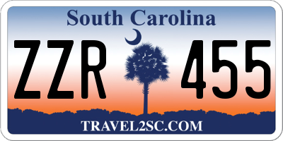 SC license plate ZZR455