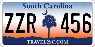 SC license plate ZZR456