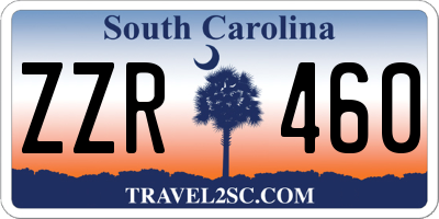 SC license plate ZZR460