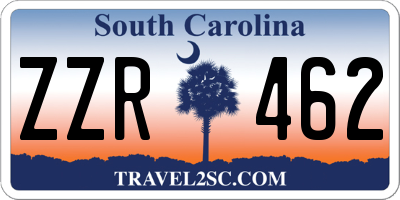 SC license plate ZZR462