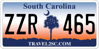 SC license plate ZZR465