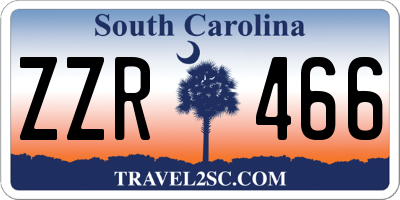 SC license plate ZZR466