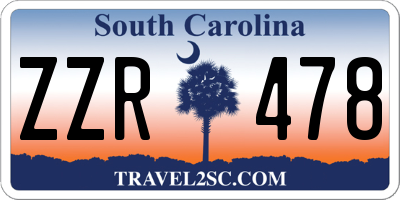 SC license plate ZZR478