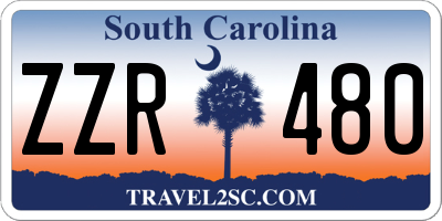 SC license plate ZZR480