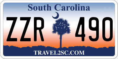 SC license plate ZZR490
