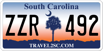 SC license plate ZZR492