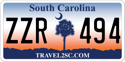 SC license plate ZZR494