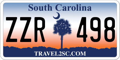 SC license plate ZZR498