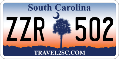 SC license plate ZZR502