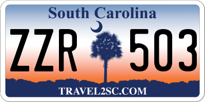 SC license plate ZZR503