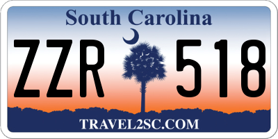 SC license plate ZZR518