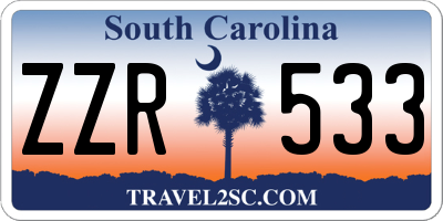 SC license plate ZZR533