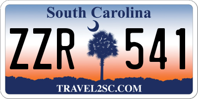 SC license plate ZZR541