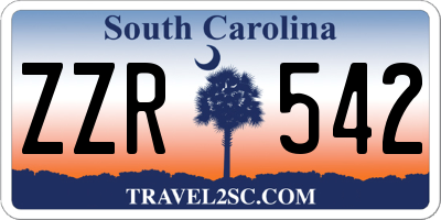 SC license plate ZZR542