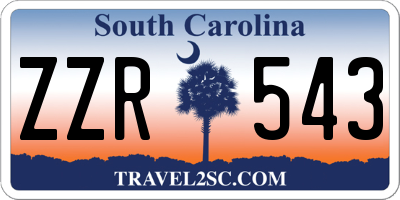 SC license plate ZZR543