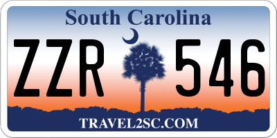 SC license plate ZZR546