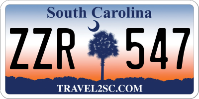 SC license plate ZZR547