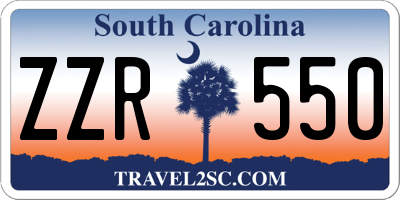 SC license plate ZZR550