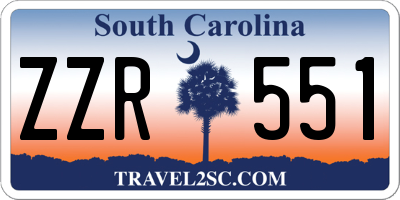 SC license plate ZZR551